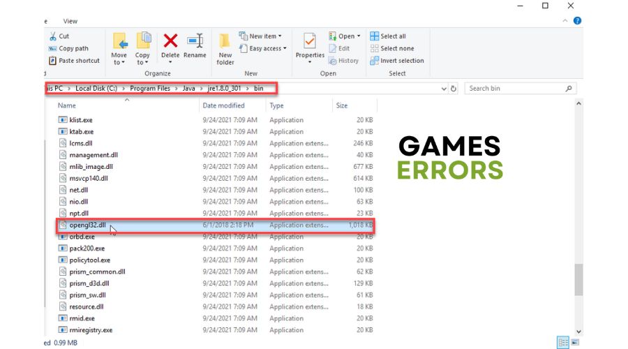 Minecraft OpenGL Error 1282 - Minecraft Java bin folder